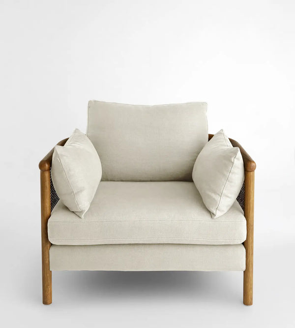 Sydney Rattan Armchair Linen Flax