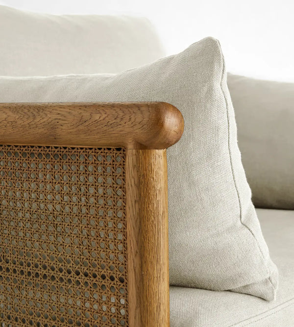Sydney Rattan Armchair Linen Flax