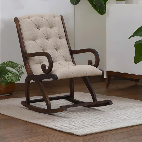 Classic Sheesham Wood Rocking Chair in Provincial Teak Finish
