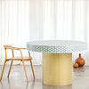Amaya Luxury Bone Inlay Round Dining Table