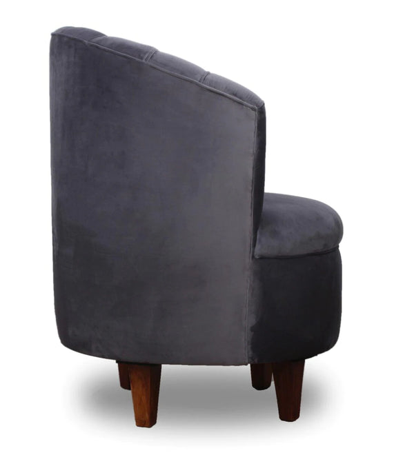 Modern Fabric Grey Color Barrel Chair