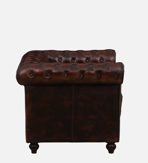 Chesterfield Leather One Seater Sofa