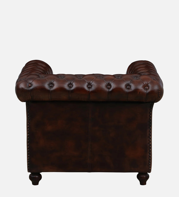 Chesterfield Leather One Seater Sofa