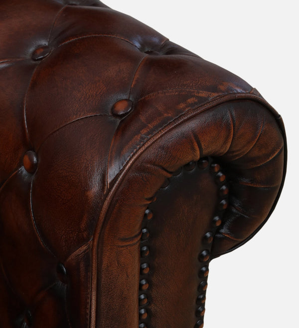 Chesterfield Leather One Seater Sofa