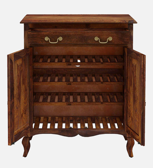 Solid Wood Shoe Rack Cabinet In Provincial Teak Finish