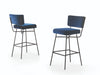 Modern High Upholstered Fabric stool with back