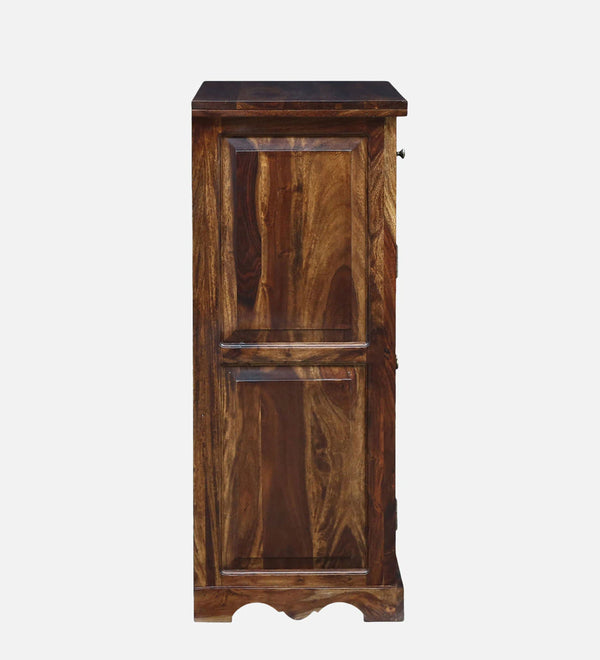 Classic Sheesham Wood Shoe Cabinet In Provincial Teak Finish