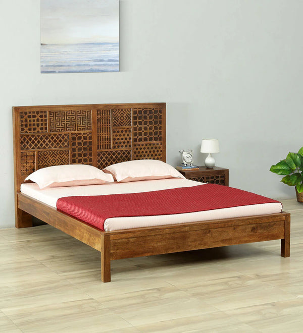 Cairo Hand Carved Solid Wood Bed - All Sizes