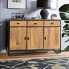 Modern Natural Mango Wood Sideboard With Metal Frame