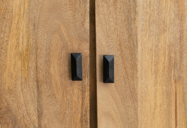 Modern Natural Mango Wood Sideboard With Metal Frame