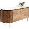 Solid Wood Modern Sideboard With Marble Top