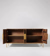 Modern Mango Wood Light Walnut Finish Sideboard