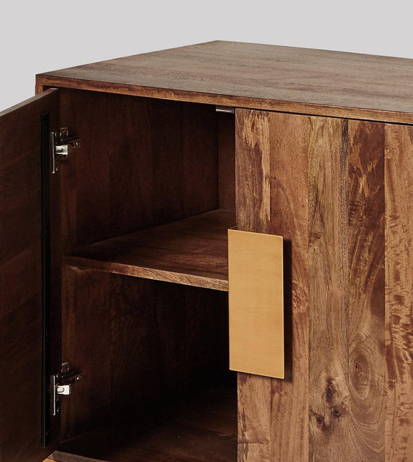 Modern Mango Wood Light Walnut Finish Sideboard
