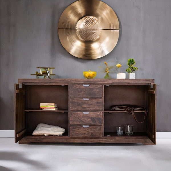 Classic Sheesham Wood Dark Brown Finish Sideboard