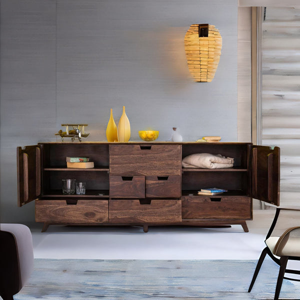 Classic Sheesham Wood Dark Brown Finish Sideboard