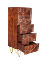 Picasso Dark Mango Wood 5 Drawers Tallboy Sideboard