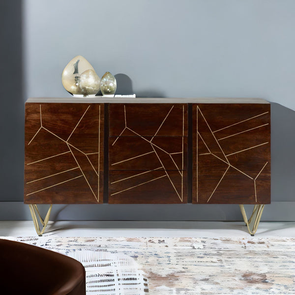 Picasso Dark Mango Wood Large Sideboard