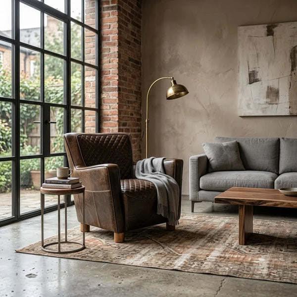 Altrincham Tufted Genuine Leather Sofa