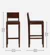 Sheesham Wood Bar Stools with Backs Provincial Teak Finish