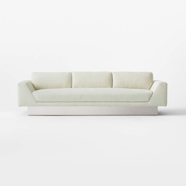 Milano Designer Cream Boucle Fabric -3 Seater Sofa