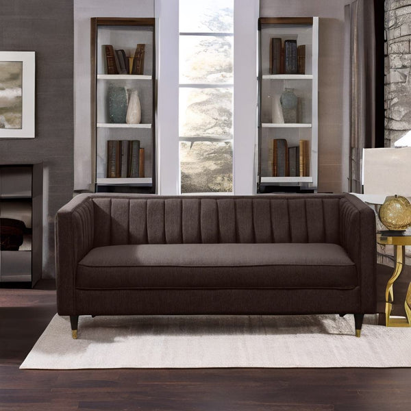 Modern 3 Seater Sofa In Chestnut Brown Colour