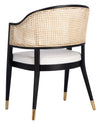 Classic Rattan Solid Wood Arm Chair - Black Finish