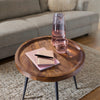 Aras Wooden And Steel Base Side Table