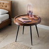 Aras Wooden And Steel Base Side Table