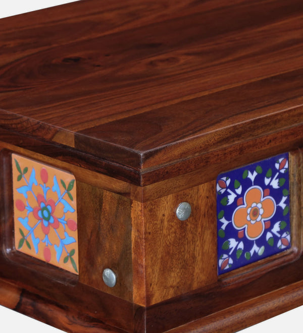 Sheesham Wood Bench In Honey Oak Finish