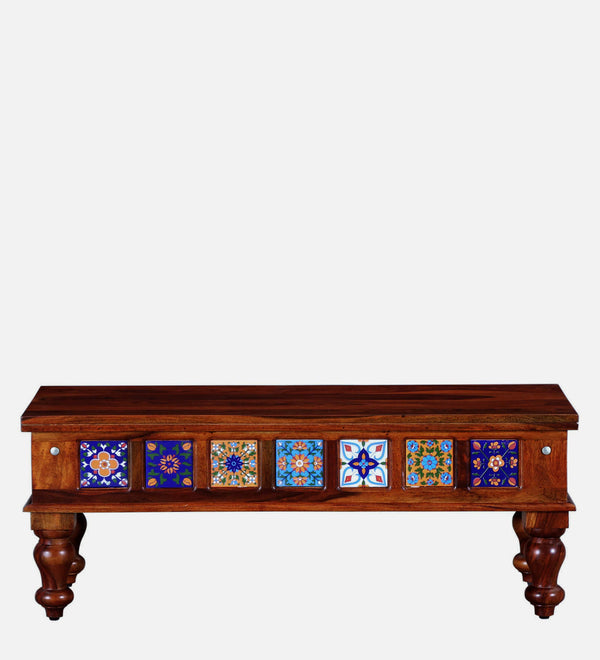 Sheesham Wood Bench In Honey Oak Finish