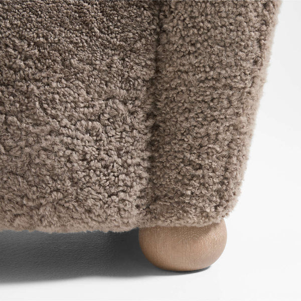 Antalya Modern Shearling Accent Chair With Ottoman