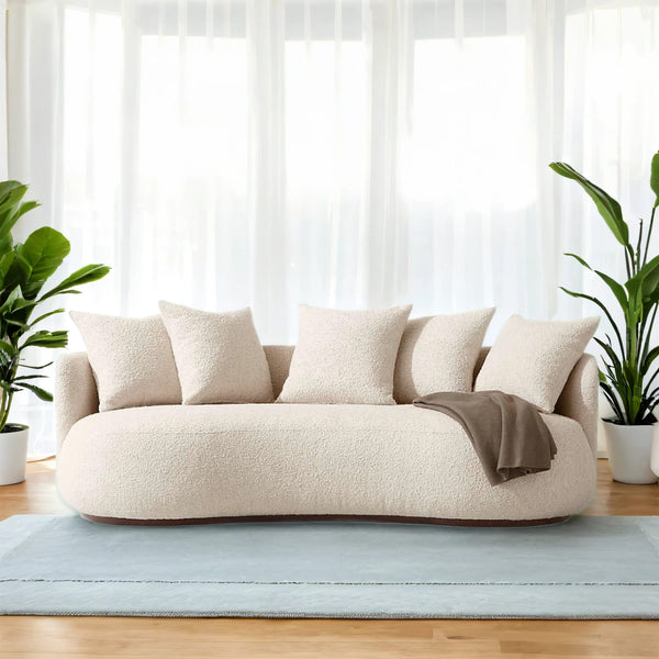 Snowflake Luxury 3- Seater Curvy Boucle Sofa