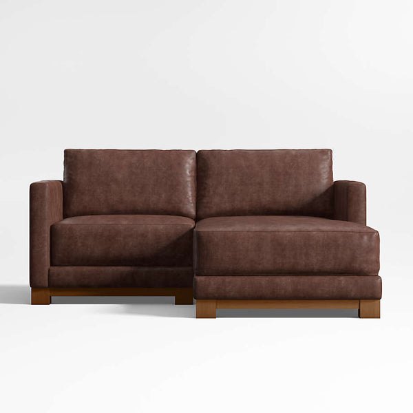 Antalya Modern Wood Frame 2 Piece Sectional Leather Sofa