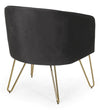 Modern Fabric and Metal Legs Black Colour Barrel Chair