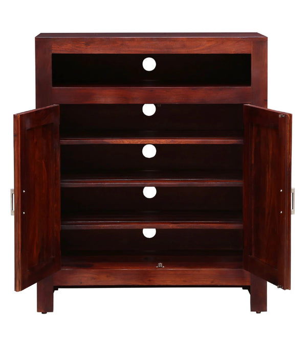 Sheesham Wood Shoe Cabinet In Honey Oak Finish