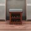 Classic Sheesham Wood Shoe Rack With Seating In Honey Oak Finish