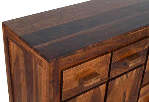 Classic Sheesham Wood Brown Finish Sideboard