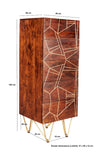 Picasso Dark Mango Wood 5 Drawers Tallboy Sideboard