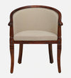 Classic Sheesham Wood Arm Chair In Beige & Honey Oak Finish