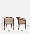 Classic Sheesham Wood Arm Chair In Beige & Honey Oak Finish