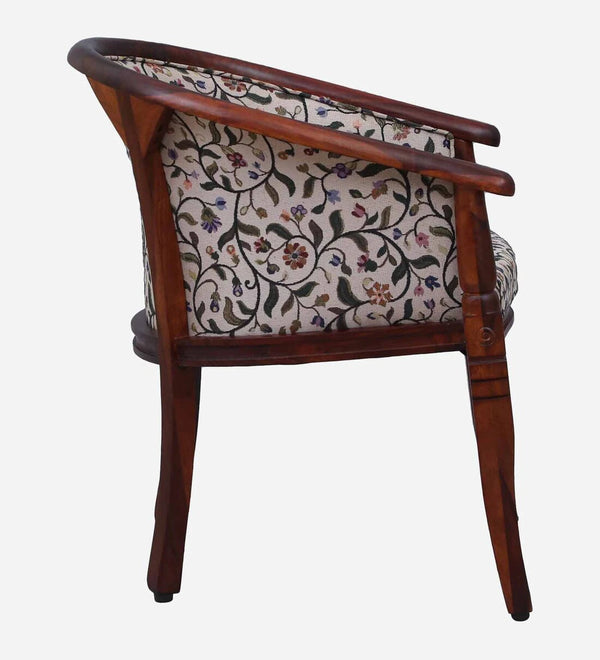 Classic Sheesham Wood Arm Chair In Multicolor & Honey Oak Finish