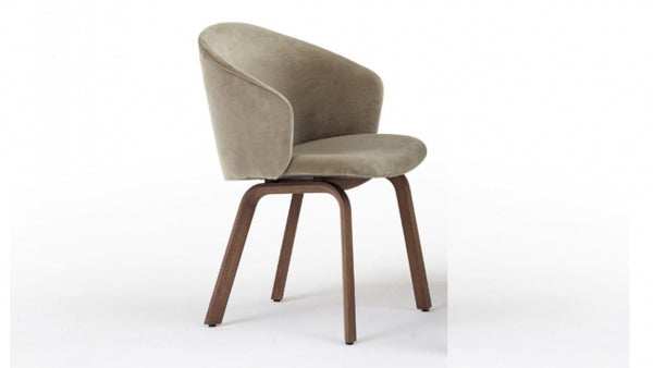 Modern Solid Wood With Velvet Arm Chair