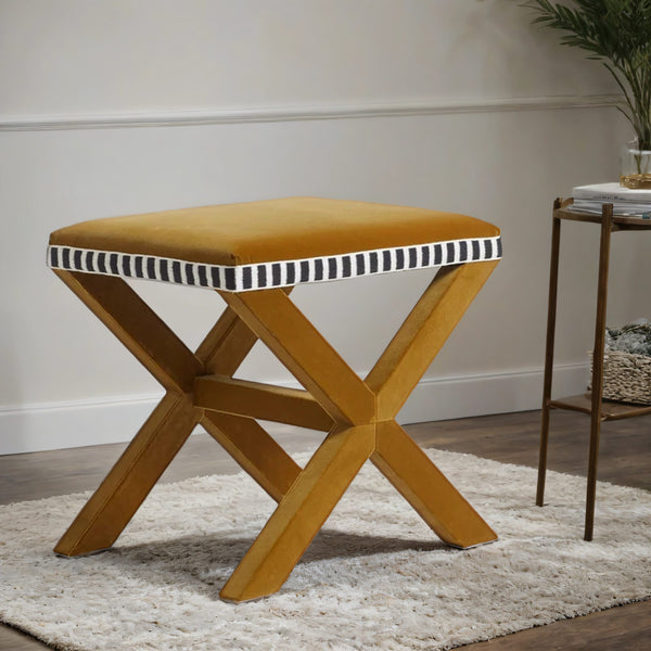 Calla Designer Velvet Ottoman