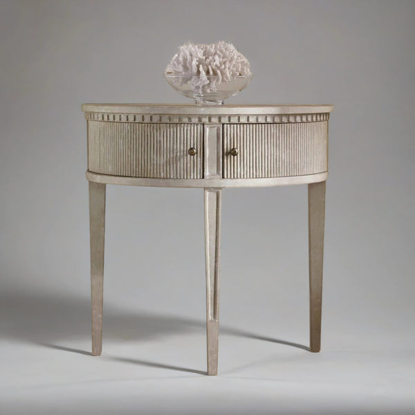 Clara Half Round Wooden Side Table
