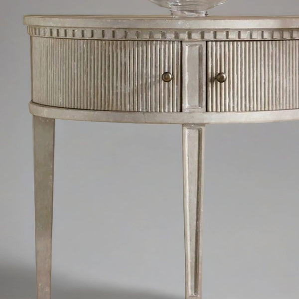 Clara Half Round Wooden Side Table