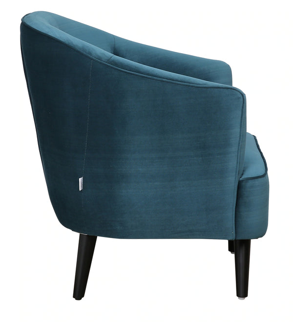 Elizabeth Premium Velvet Fabric Teal Color Barrel Chair