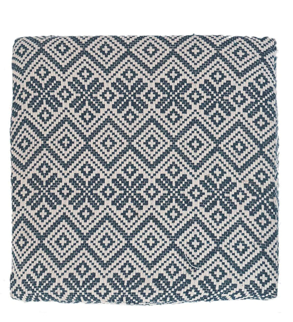 Classic Solid Sheesham Wood and Fabric Foot Stool