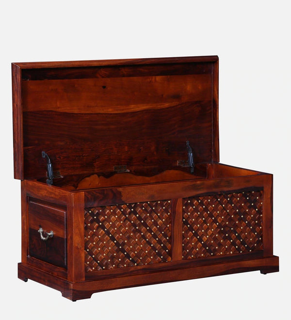 Wooden Trunk in Honey Oak Finish