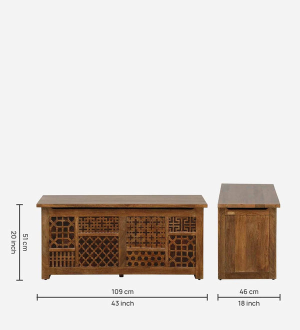 Modern Solid Wood Linen Trunk in Provincial Teak Finish