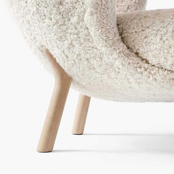 Modern Solid Wood Curved Lounge Chair